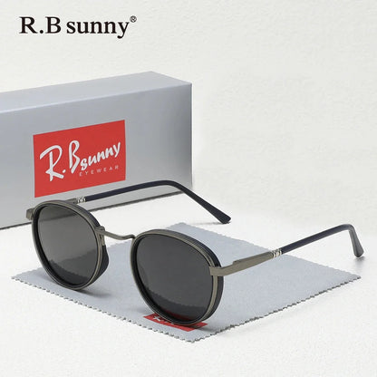 Round Frame Sunglasses For Men Polarized Anti-glare UV400 Women Driving Summer Travel Glasses Vintage