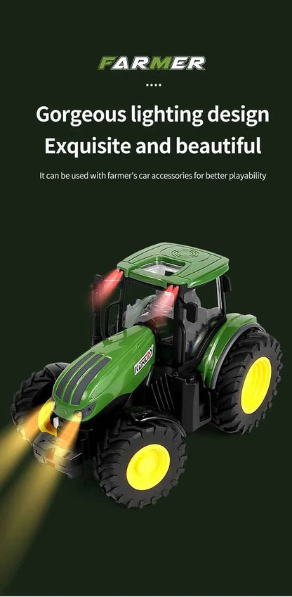 RC Farm Tractors Car 1/24 Radio Controlled Cars and Trucks 2.4G with Light Simulated Engineering Truck Model Toys for Children