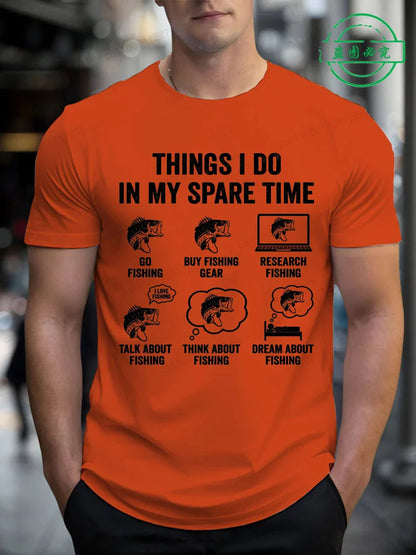 T-Shirts for Men Fishing Meme Punny Pun Dad Joke Meme Fisherman Gift Shirts Tees Short Sleeve Men's Clothing