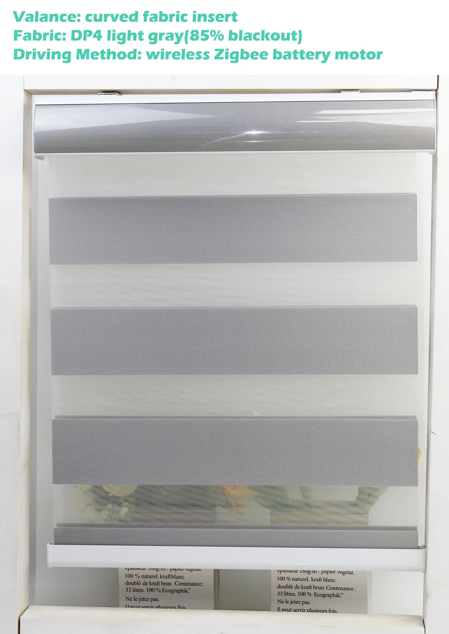 Decopedia Custom Made Zebra Blinds for Windows Motorized Roller Blinds Blackout Day and Night Window Blinds for Sliding Door