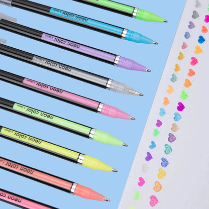 Kit 60 Colored Gel Pen Set, Glitter Metallic Pastel Neon Pen 12 24 36 48 Colors