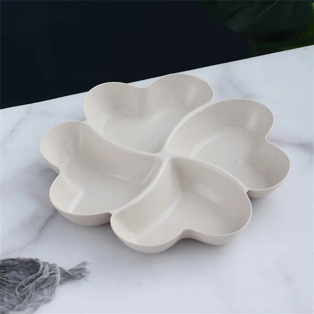 Snack Snack Plate Feel Comfortable Beautiful Shape Wheat Straw Kitchen Bar Utensils Four-leaf Clover Plate Fruit Plate