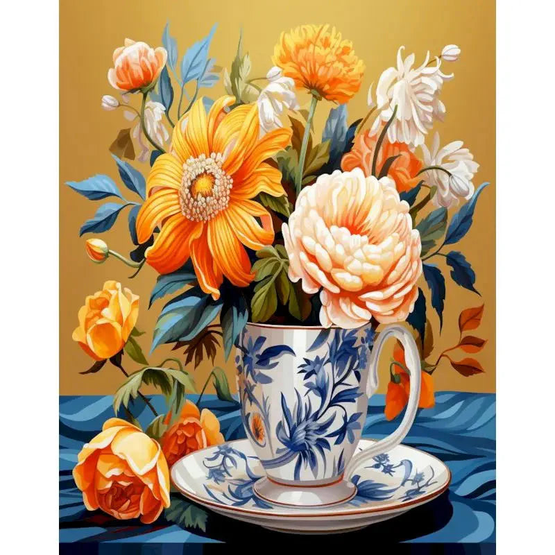 GATYZTORY Paint By Number yellow Flower Landscape Oil Painting On Canvas Floral Handmade Modern Diy Unique Gift