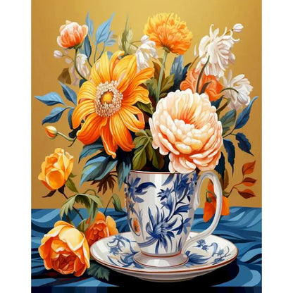 GATYZTORY Paint By Number yellow Flower Landscape Oil Painting On Canvas Floral Handmade Modern Diy Unique Gift