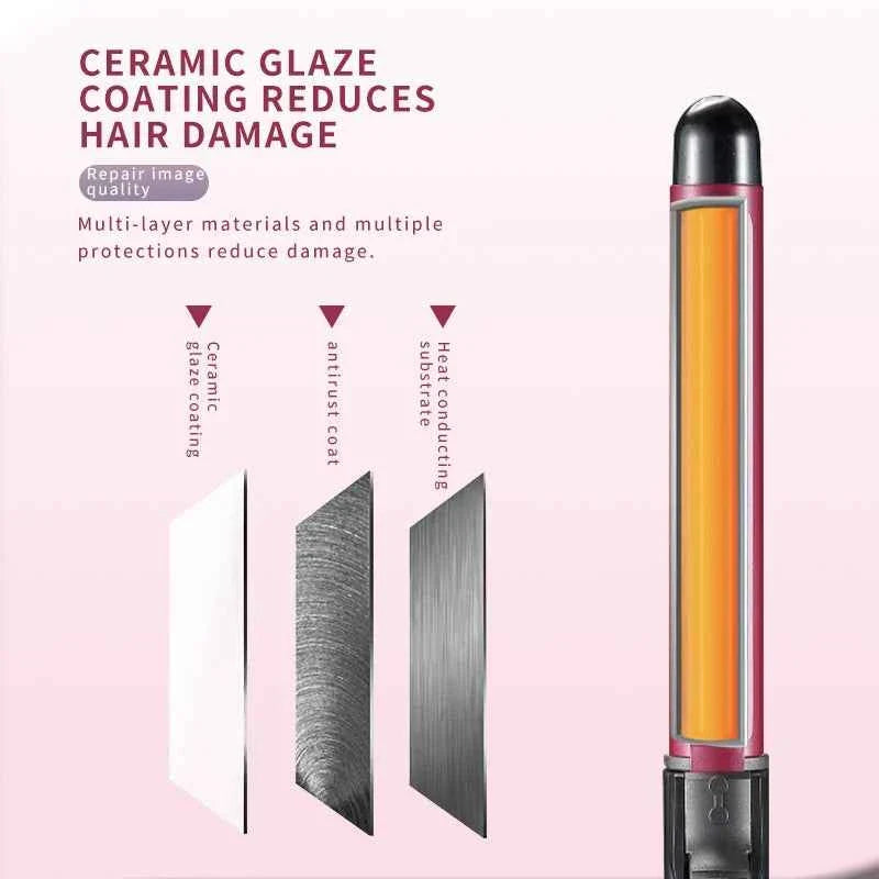 Kemei Professional Hair Curler Hair Curling Iron Wand Ceramic Tourmaline long Barrel Dual Voltage 100-240V Hair Waving Style Too
