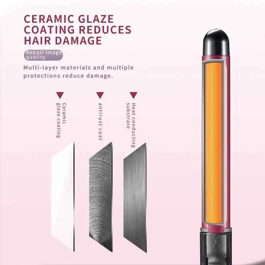 Kemei Professional Hair Curler Hair Curling Iron Wand Ceramic Tourmaline long Barrel Dual Voltage 100-240V Hair Waving Style Too