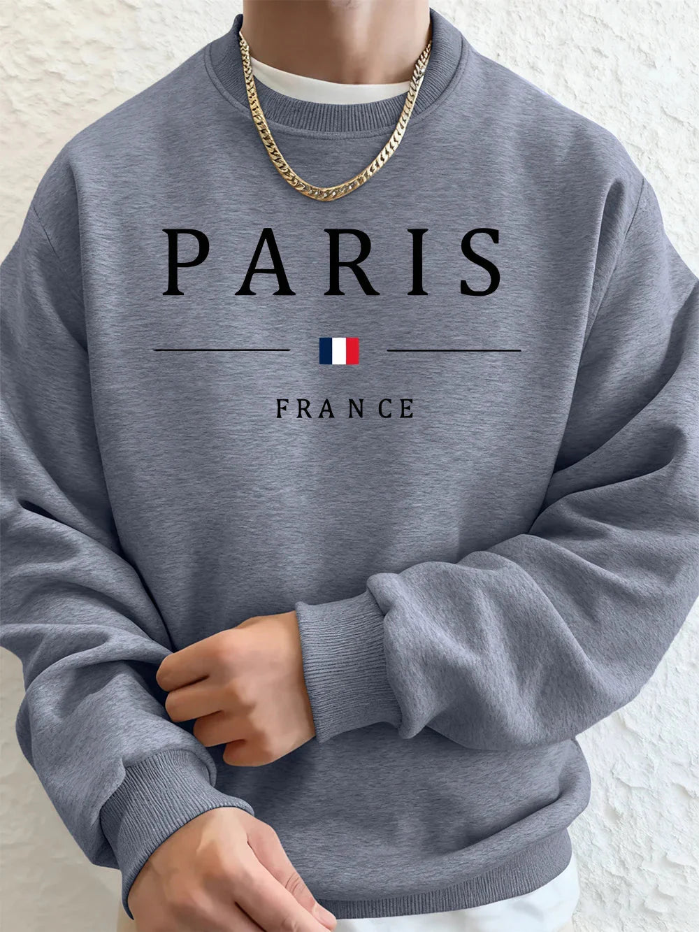 Paris France Flag Printing Men'S Hoodies Autumn Oversize Sweatshirt Hip Hop Crewneck Fleece Warm Streetwear Street Men Clothes