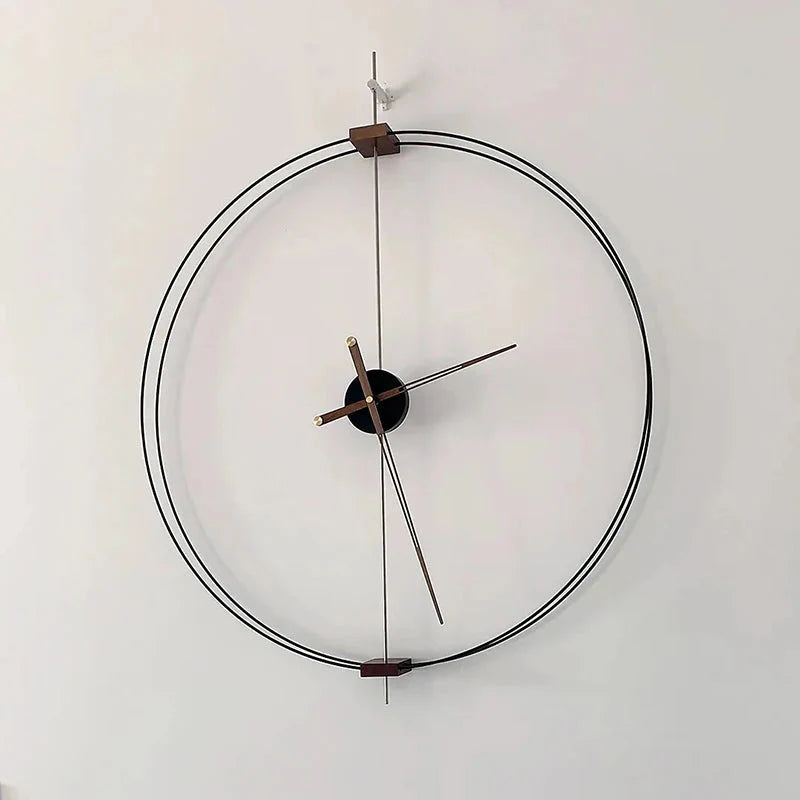 Spanish Minimalist Wall Clock Creative Luxury Living Room Art Clocks Solid Wood Pointer Large Wall Clock Silent Movement Clocks