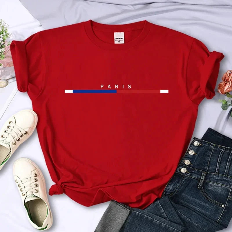 Luxury Brand Paris For Women's High-Quality Summer Printing T-shirt 100% Cotton Casual Oversized Y2k Personality Sleeve O-neck