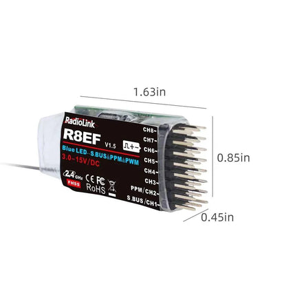 RadioLink RC Receiver R8FGH R8FG R8EF R8FM R8SM R8XM R7FG R6F R4FGM 2.4G Receiver for RC Transmitter RC8X/T8FB/T8S/RC6GS/RC4GS