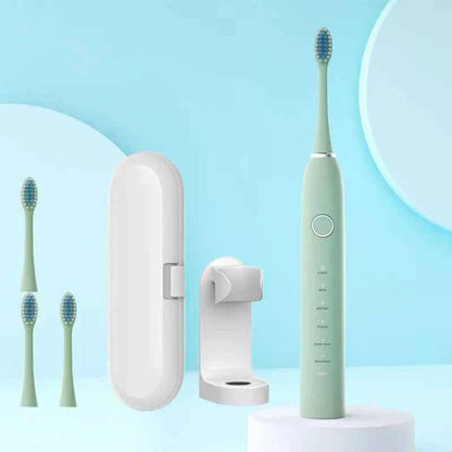 6 Modes Electric Sonic Toothbrush USB Rechargeable for Adults Ultrasonic Tootbrush with 4/8 Replacement Heads Smart Timer IPX7