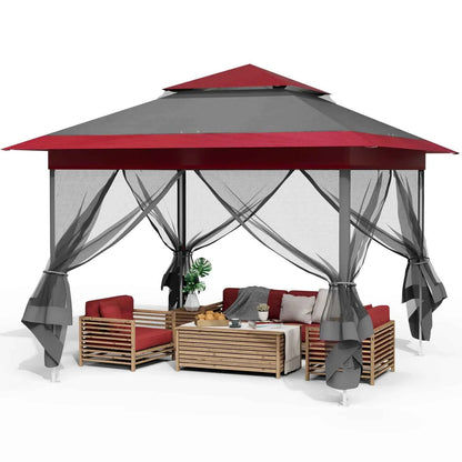 3.3x3.3m Pop-Up Folding Gazebo - Waterproof Garden Tent with Mosquito Netting