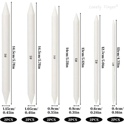 6/12 Pcs Blending Stumps, Paper Art Blenders, Drawing Pencils for Student Artist Charcoal Sketch Drawing Tools, Sketch Supplies