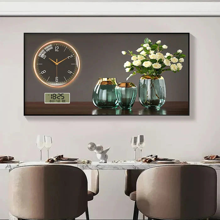 Large Size Aluminum alloy framed Artwork Wall Clock, Luxurious Muted Quartz Clock for Home Decor,living Room,bed Room Décor