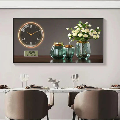 Large Size Aluminum alloy framed Artwork Wall Clock, Luxurious Muted Quartz Clock for Home Decor,living Room,bed Room Décor