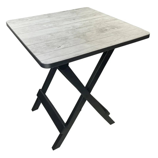 19 Inch Folding Camp Side Table Adjustable Height Lightweight Portable Plastic Outdoor Indoor Compact Stowable Easy Clean