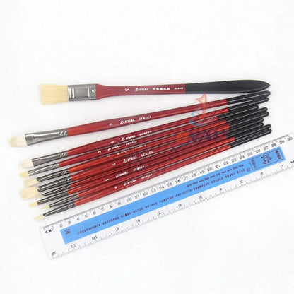 10 multi-functional artist paint brushes Bristle, wool, nylon hair Birch short rod acrylic oil painting gouache pens paint brush