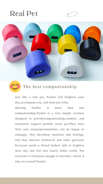 PAOBOT Intelligence Robot Companion Emo Robot Pets Interactive Smart Robot Toy Mini Desktop Robot Electronic Tamagotchi