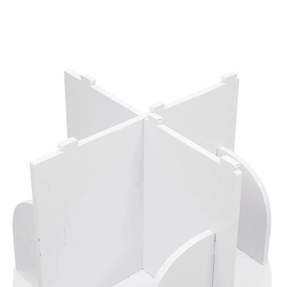 2/4-Tier Wooden Rotatable Bookshelf - 360°Display Floor Standing Storage Rack, White Multifunctional Bookshelf Organizer
