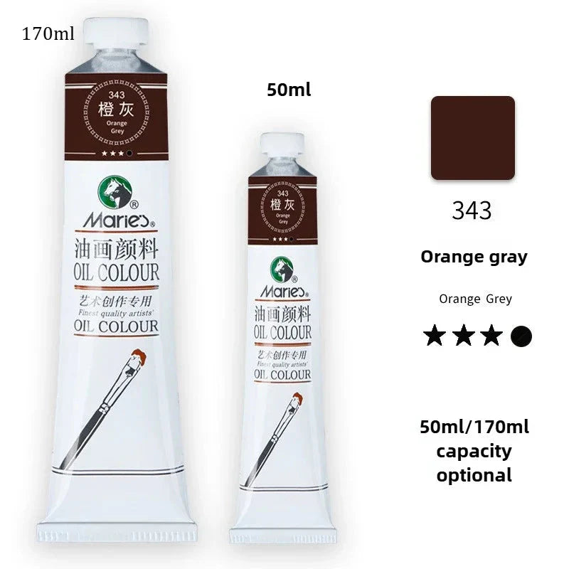 Marie's Oil Paint 170ML Oil Painting Art Creation Pigment Large Oil Paint Paint Single Commonly Used 24 Colors