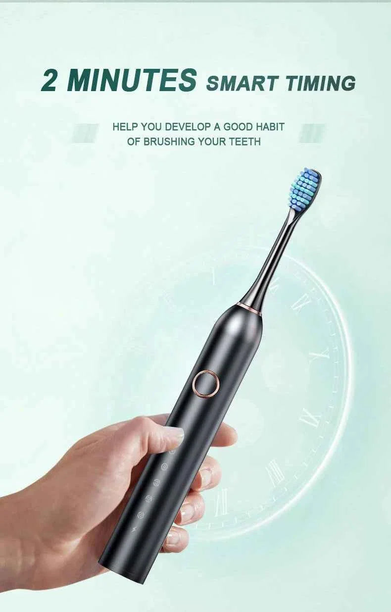 Adults Sonic Electric Toothbrush   with 6 Cleaning Modes USB Rechargeable with Multiple Replacement Brush Heads