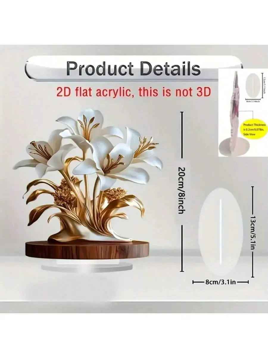 1 piece of lily desktop decoration ornament suitable for living room desktop and office decoraValentine Day wedding decor gifts