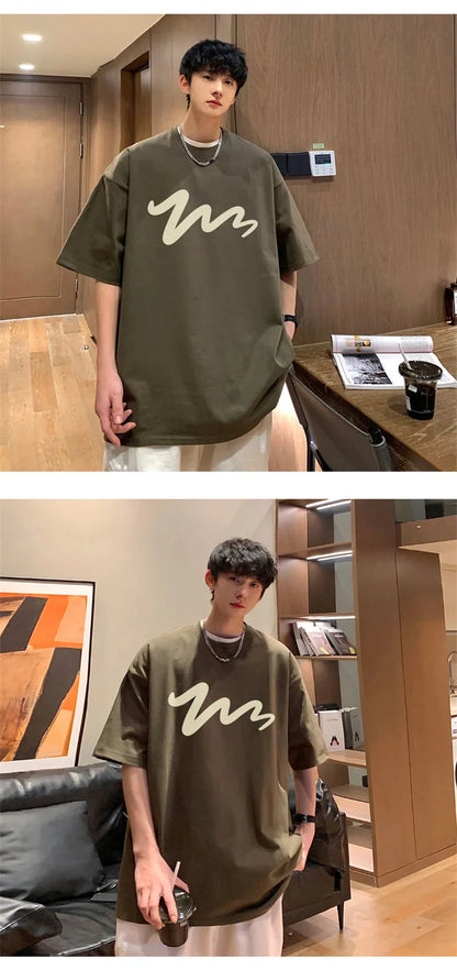 Men's T Shirt Oversized Mens White Cotton T-shirts Funny Print 5XL Casual Wear Summer Tee Shirts For Men Big Size Male Clothes