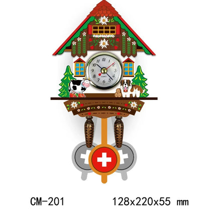Wooden Hanging Wall Clock Bird Alarm Clock Cuckoo Clocks For Home Decoration Quartz Watch Decorative Home Decor
