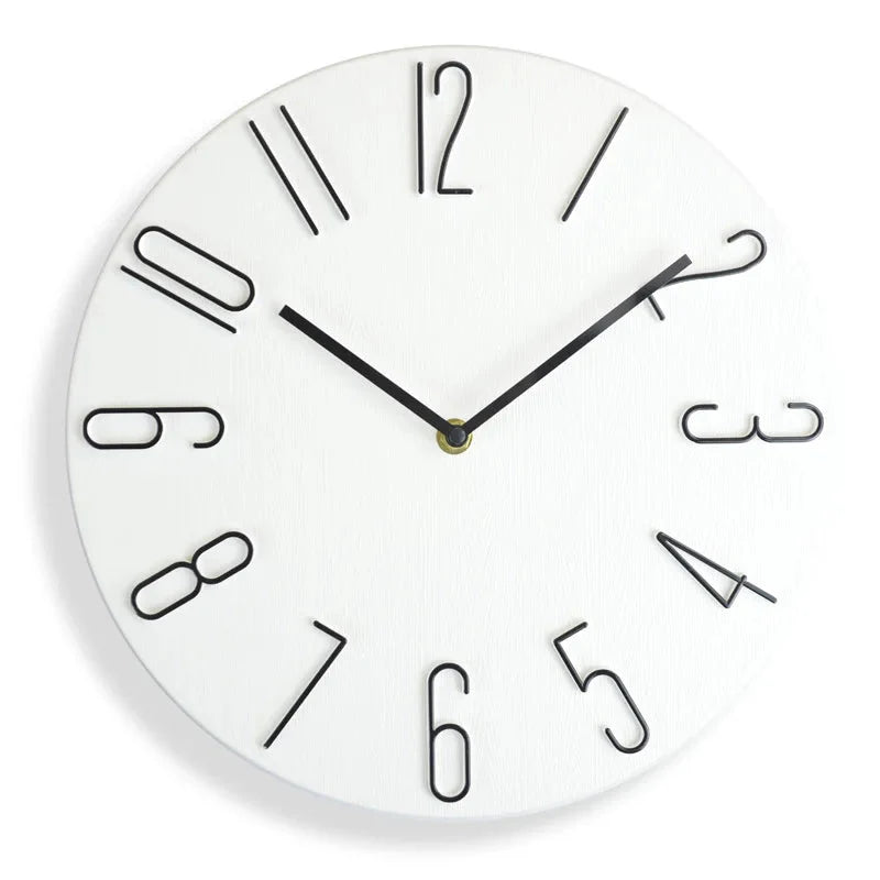 Nordic Style Home Wall Clock No Second Hand Simple Quartz 30"