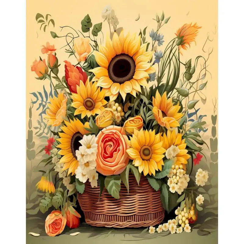 GATYZTORY Paint By Number yellow Flower Landscape Oil Painting On Canvas Floral Handmade Modern Diy Unique Gift