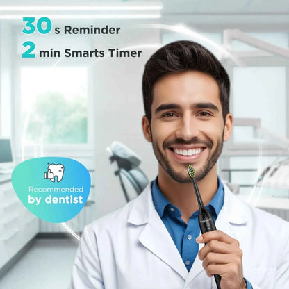 Fairywill FW-Y05 Electric Sonic Toothbrush - Rechargeable Adult Toothbrush with 8 Replacement Heads