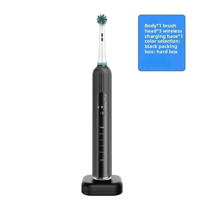 Rotating electric toothbrush with sonic vibration, multi-mode cleaning, dental care, convenient wireless charging