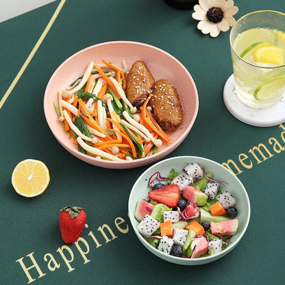 Wheat Fiber Plate Microwave Plastic Plates Dinner Plate BPA Free Food Grade Round Shape Food Dish Fruit Salad Dish Kitchen Plate