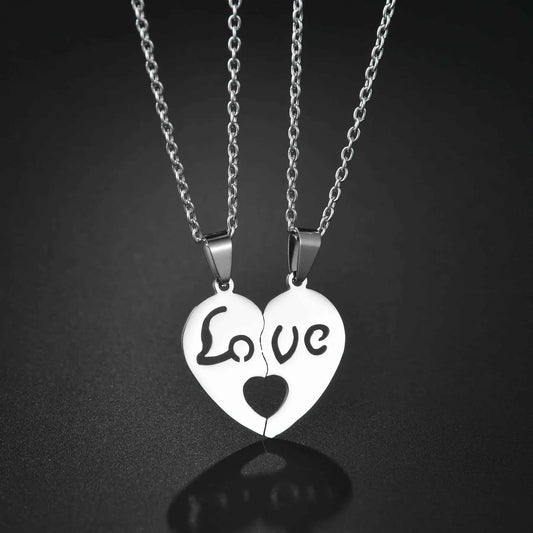 Fashion Best Friends Honey Love Couple Pendant Necklace 2 Pcs/ Set Broken Heart BFF Good Friends Friendship Jewelry Gift