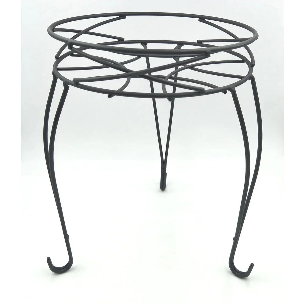 2 Pack Round Metal Plant Stand Indoor Outdoor Display Holder Collapsible Space Saving Iron Durable Rustproof Pots up to 9 Inch