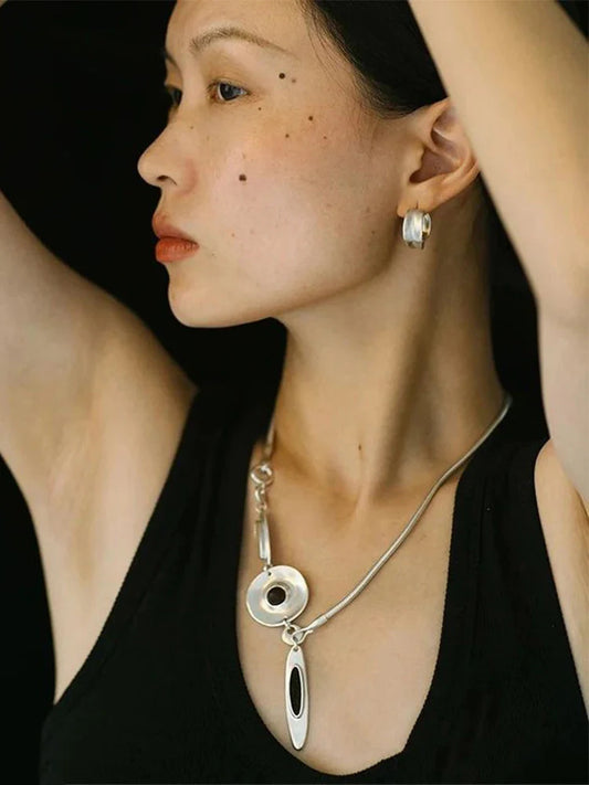 Artistic Craft Jewelry Accessories Eye Motif Necklace and Earrings Set for Women Men Fashion Forward Accessories