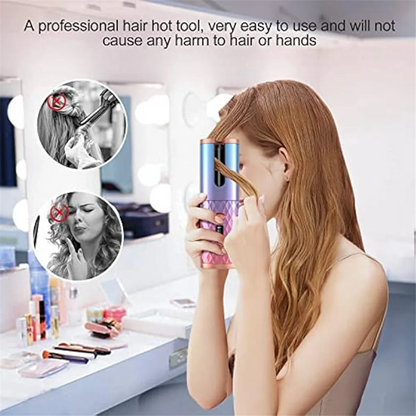New Automatic Curling Iron, Cordless Auto Hair Curler,Portable Rotating Curling Wave Wand Styling Tool, Auto Shut Off
