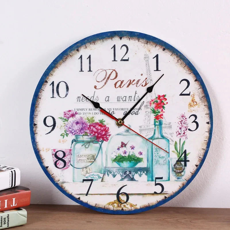 Creative wooden wall clock 30cm MDF density board silent quartz clock