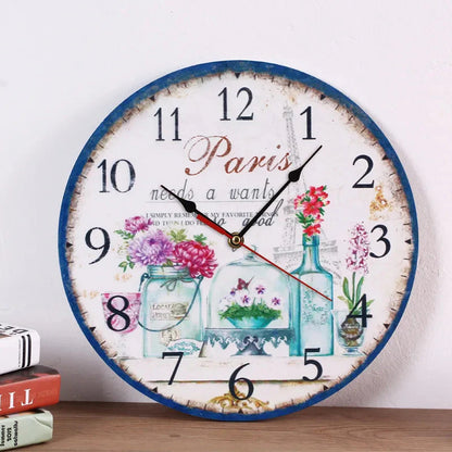 Creative wooden wall clock 30cm MDF density board silent quartz clock