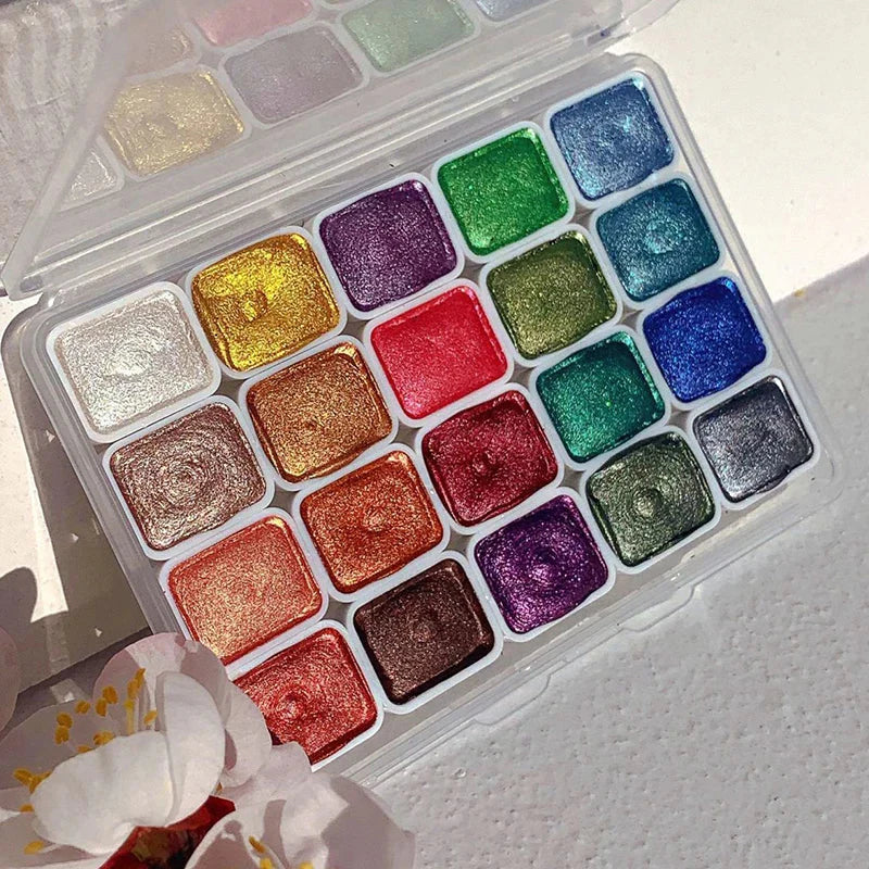 Art Watercolor Paint Oil Painting High Saturation Popular Semi-Solid 20 grids Color pigment