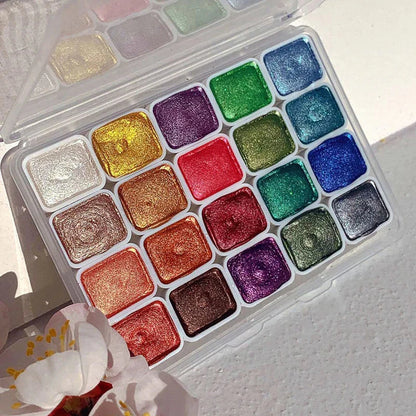Art Watercolor Paint Oil Painting High Saturation Popular Semi-Solid 20 grids Color pigment