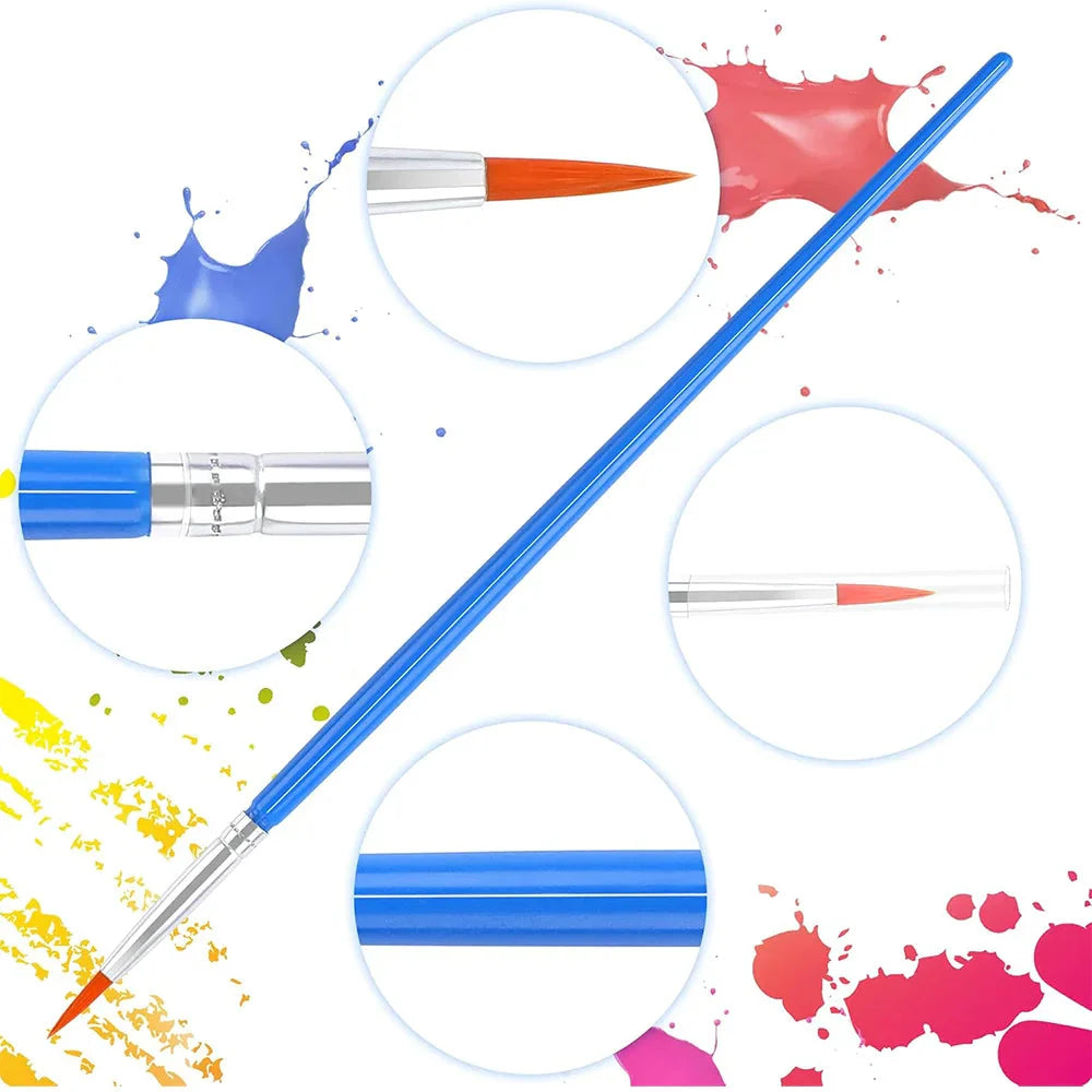 30Pcs Paint Brushes Small for Students - Fine Detail Set for Classroom, Model, Canvas, Face, Nail Art, Acrylic, Watercolor, and