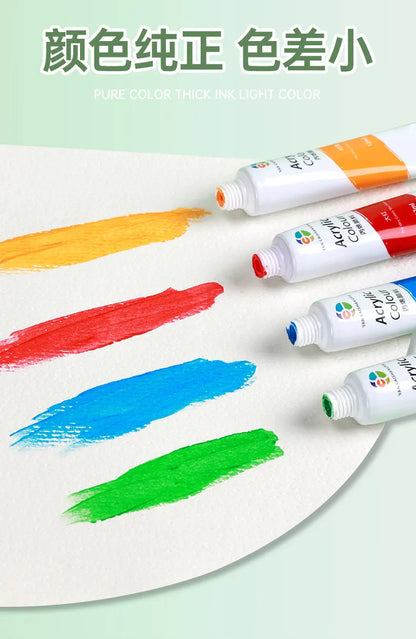 12/18/24/36 Colors Acrylic Paint Set Art Supplies акриловые краски 야광도료 for Artist On Metal Plastic Ceramic Leather Wood Glass