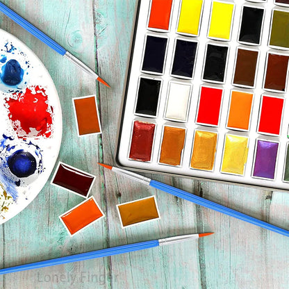 30Pcs Paint Brushes Small for Students - Fine Detail Set for Classroom, Model, Canvas, Face, Nail Art, Acrylic, Watercolor, and