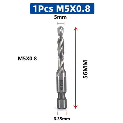 LiYu Shank Titanium Plated HSS Screw Thread Metric Tap Drill Bits Screw Machine Compound Tap M3 M4 M5 M6 M8 M10 Hand Tools