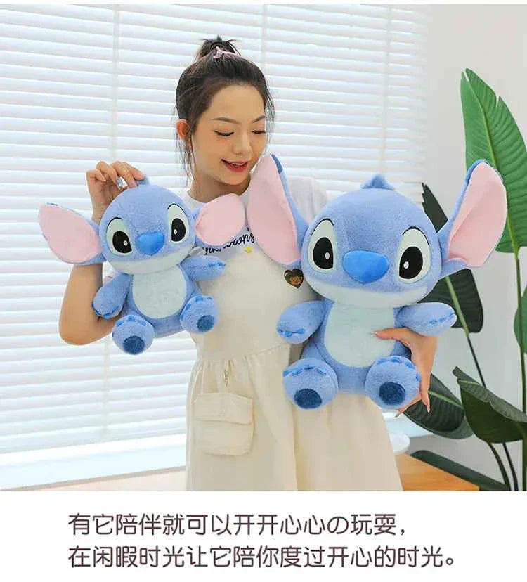 Disney Cute Blue Stitch Stuffed Plush Toy Cartoon Anime Stitch Kawaii Sleeping Pillow Plush Doll Giving Girls Birthday Gifts