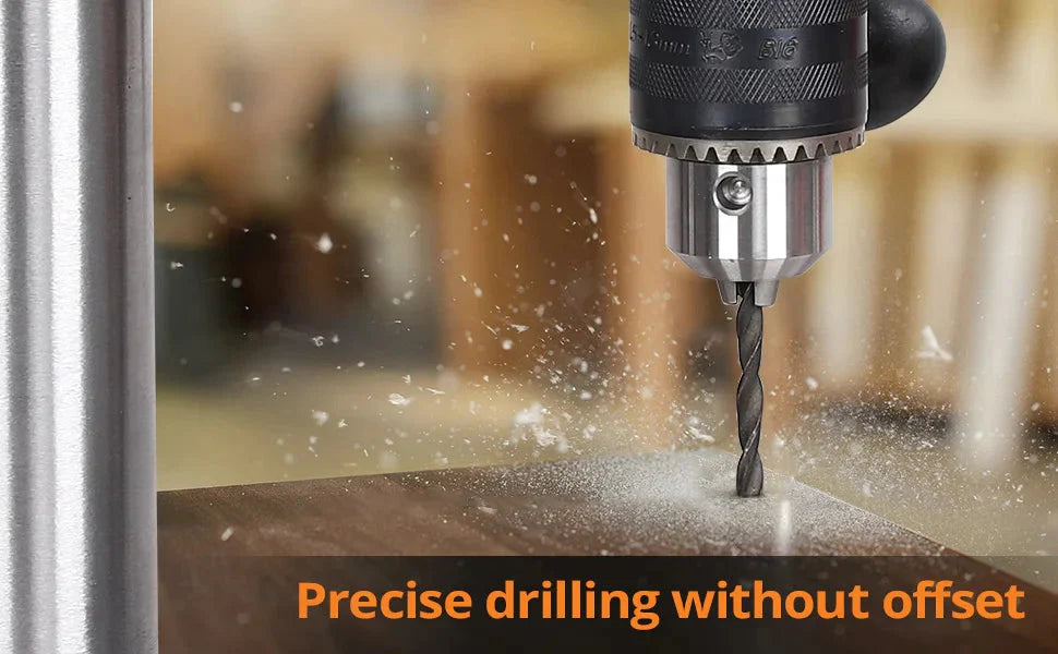 8 Inch Bench Drill Press, 2.5Amp, 5 Speed Adjustable, Swing Distance 0-45° Tilting, Controls Benchtop for Wood, Metal Drilling