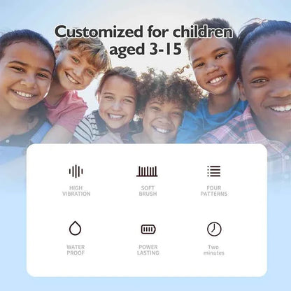 Children Electric Toothbrush USB Rechargeable Colorful Cartoon Brush Ultrasonic Smart Timer Soft Hair Tooth Brush Oral Cleaning