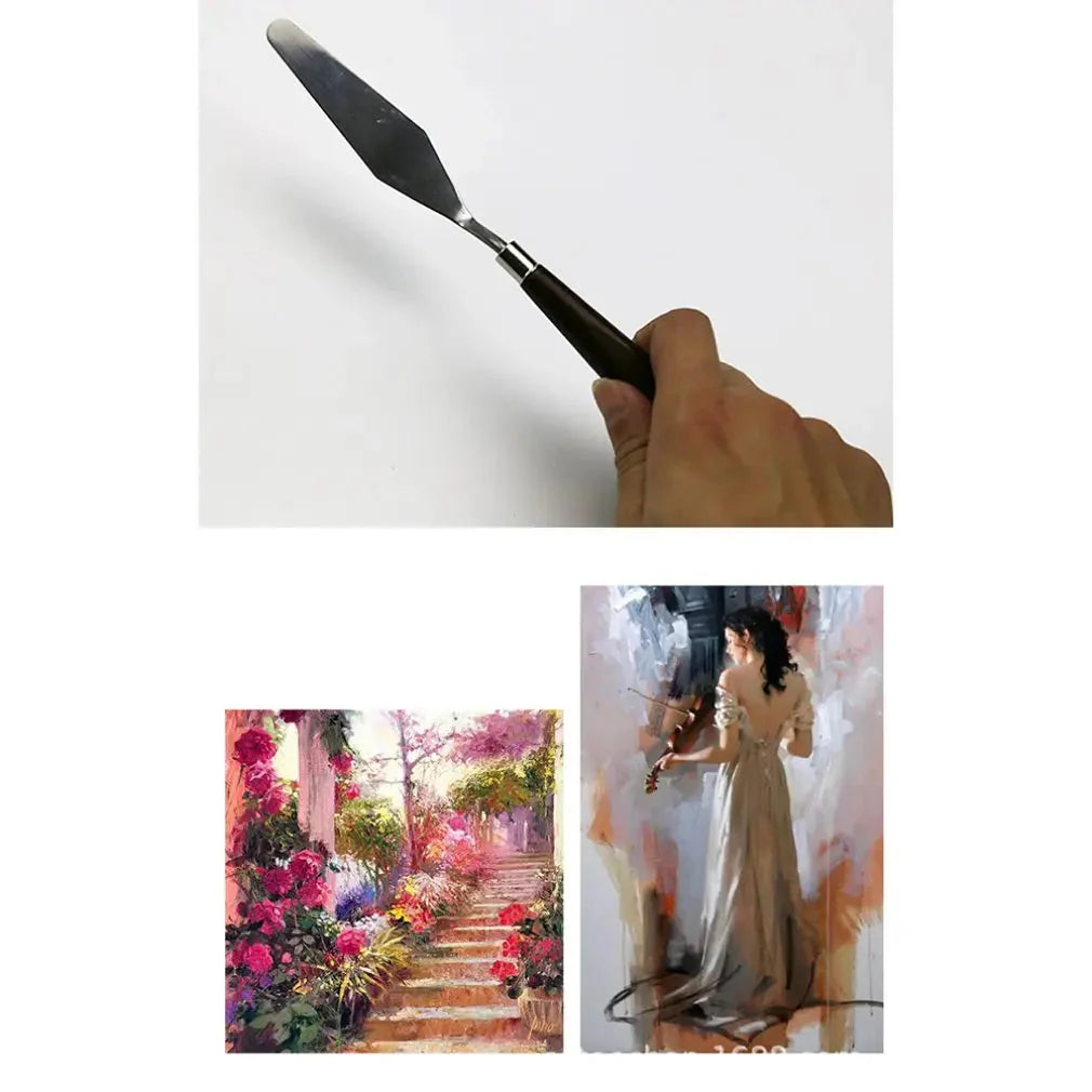 Hot 5PCS Stainless Steel Scraper Spatula Art Supplies for Artist Canva Oil Paint Color Mixing Palette Knife Painting Wholesale