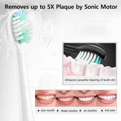 Sonic Electric Toothbrush for Adults Electronic Tooth Brush With Timer Rechargeable Electric Toothbrush with 8 Brush Heads